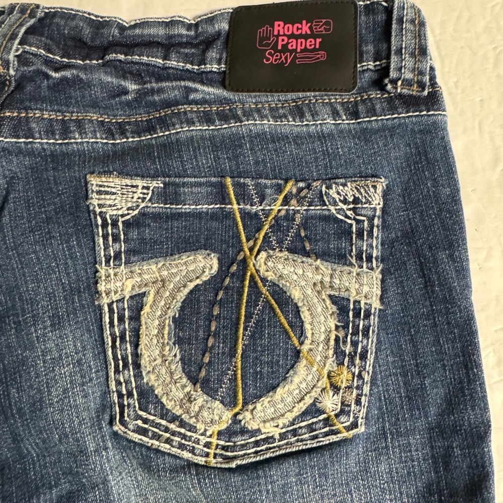 Rock Paper‎ Sexy Womens Jeans Size 31 Horseshoe Pockets Bootcut